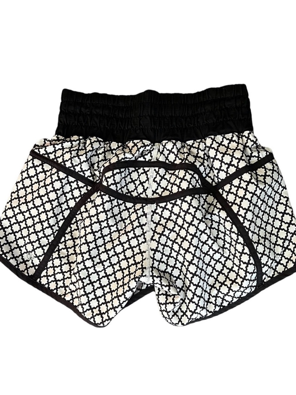 lululemon athletica Black & White Geometric Running Shorts